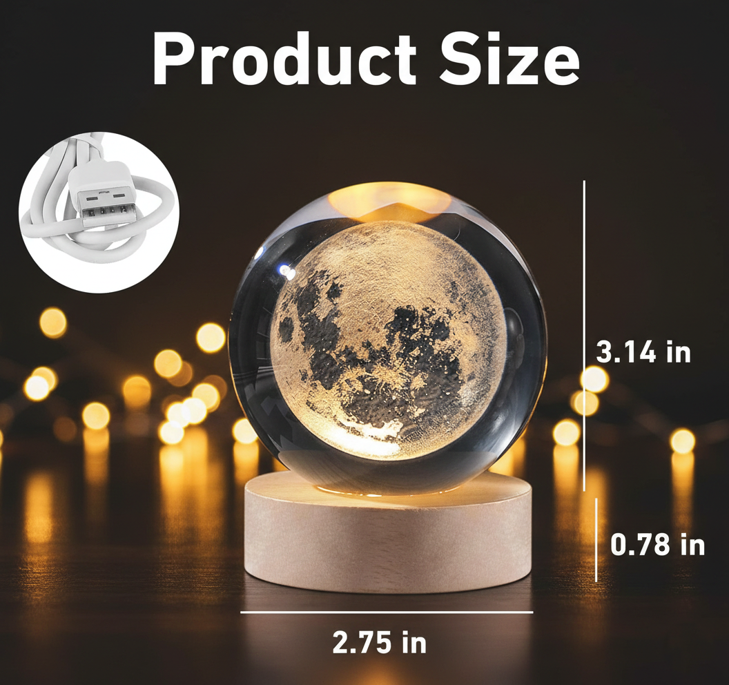 3D Crystal Lamp Ball(Assorted Design)